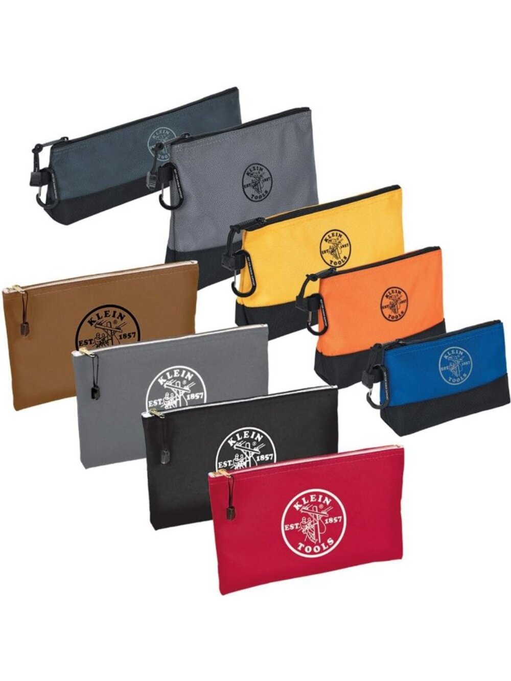 Water-Resistant Tool Bag Set with 5 Stand-Up Pouches & 4 Canvas Utility Bags